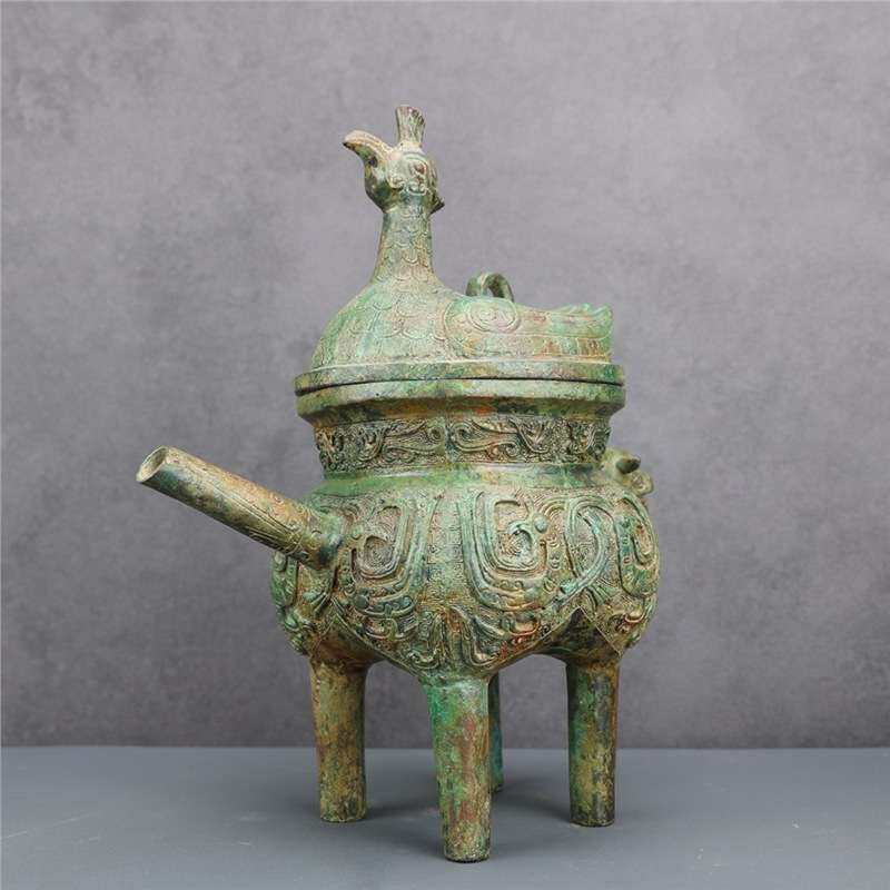 西周中期凤鸟盉青铜酒器单留口盉铜祥德青铜器博物馆古玩收藏