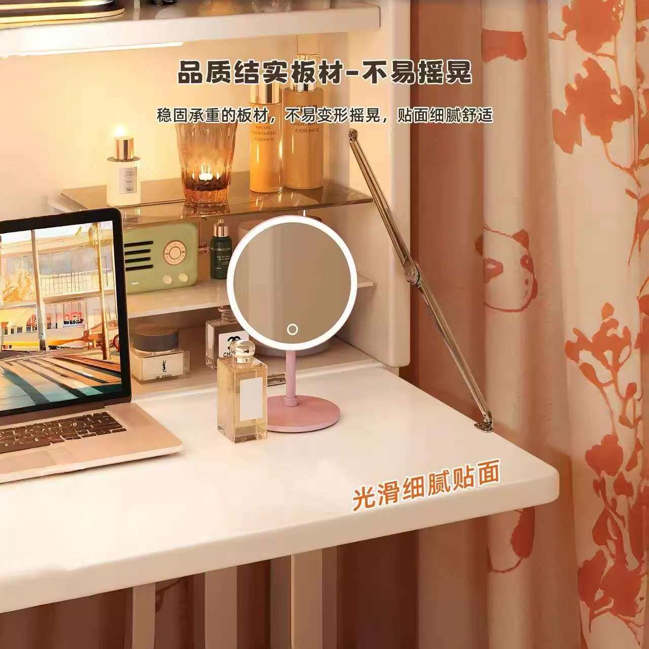床上桌宿舍桌子家用书桌书架办公一体桌学生学习桌卧室床上悬空桌