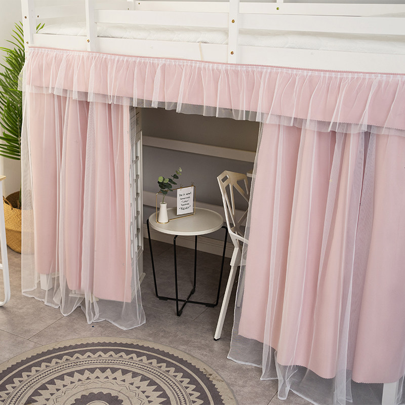 学生宿舍上铺床帘加厚遮光纯色寝室蚊帐一体式下铺全X包下桌遮挡