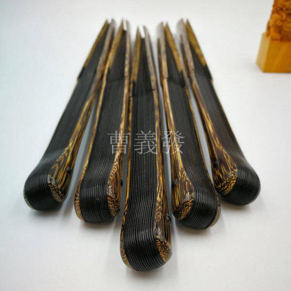 棕竹乌木心折扇苏工纯手工文玩扇子95寸16方老棕竹水滴头竹扇骨