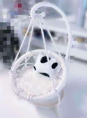 棉花娃娃秋千吊椅摇篮手工编织娃屋布偶吊篮20cm15cm10cm吊床