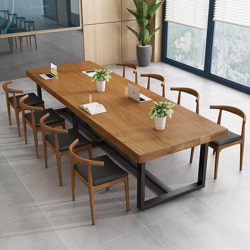 现代长方形大型工作台 简约公司长条会议桌椅铁艺实木多人办公桌,电子元器件市场,其它元器件,淘宝优惠券,粉丝福利购,淘宝优惠卷