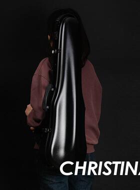 黑色带提手小提琴盒子亮黑色小提琴琴盒 4/4尺寸单肩