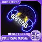 亚马逊跨境gaming灯牌墙壁装 饰灯网红装 饰发光Led灯广告牌创意