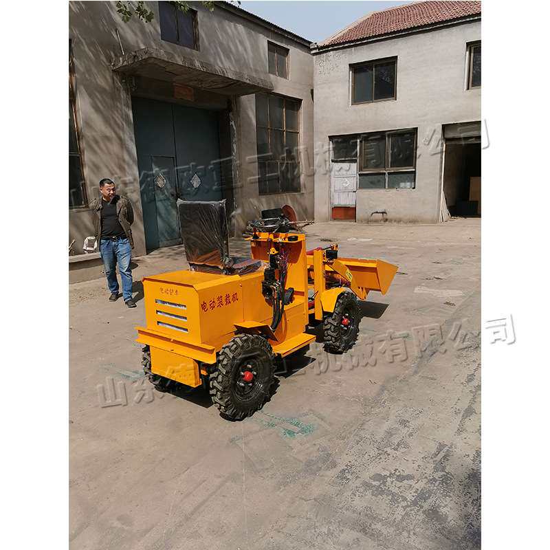 公路施工小型电动小铲车 砂石土壤四驱电动装载机 前卸式铲挖机