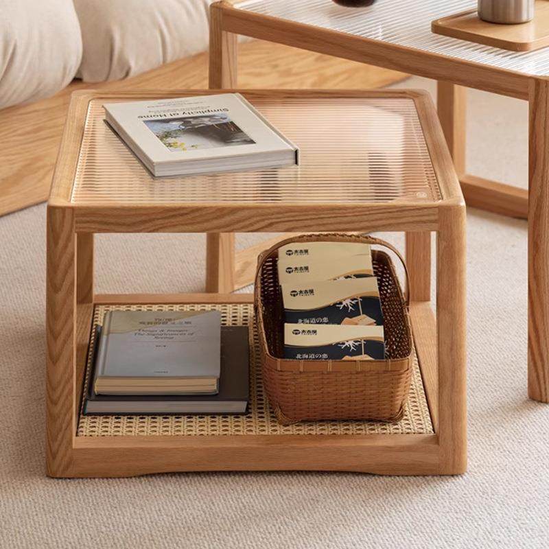 余弦家具实木玻璃茶几设计师款原木方几小户型大小组合藤编小茶台,电子元器件市场,其它元器件,淘宝优惠券,粉丝福利购,淘宝优惠卷