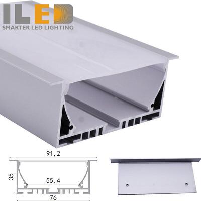 带边开孔尺寸76mm线型灯嵌入式91X35MM硬灯条外壳套件LED铝槽u型