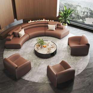 售楼处酒店大堂半圆弧形休息区接待会客轻奢洽谈服装店沙发组合