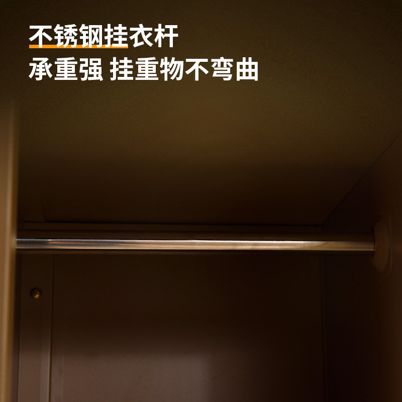 二门更衣柜员工储物柜家用衣橱带锁存包柜健身房浴室换衣柜铁皮柜