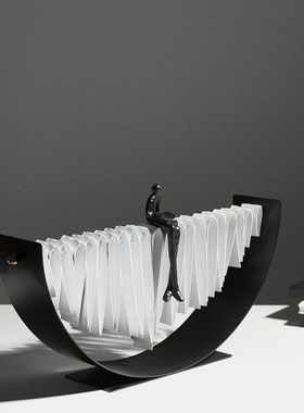 现代艺术金属办公室摆件样板房间售楼处软装客厅书房玄关家居饰品