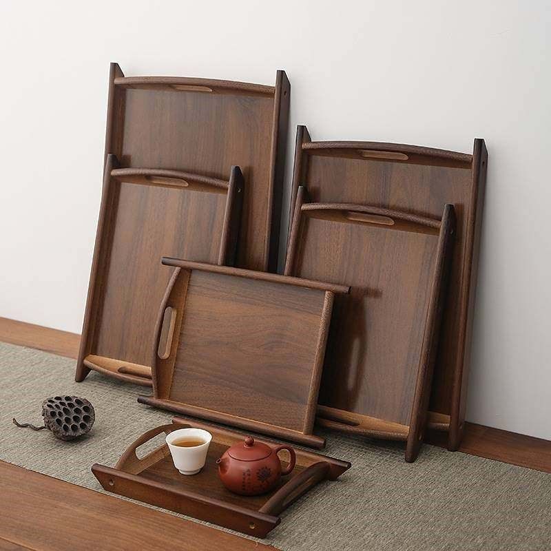 家用咖啡杯收纳托盘木质长方形放茶杯盘咖啡器具托盘高级竹制餐盘,餐饮具,盘,淘宝优惠券,粉丝福利购,淘宝优惠卷