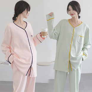 月子服春秋纯棉产后待产孕妇睡衣哺乳喂奶家居服怀孕期大码 冬季