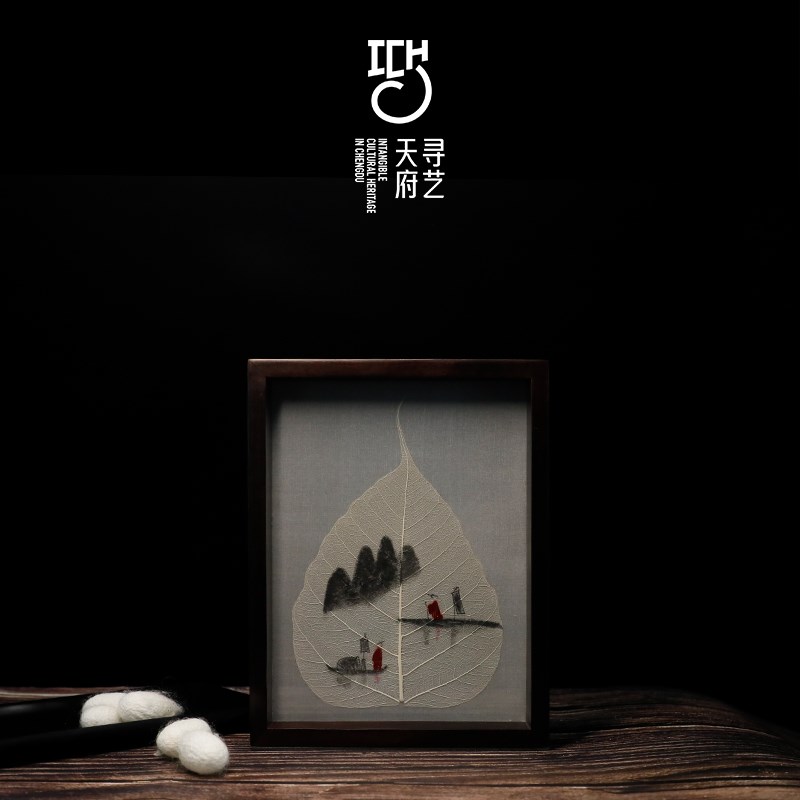 非遗蜀绣中式禅意礼品摆件纯手工双面绣中国风创意礼物年会伴手礼