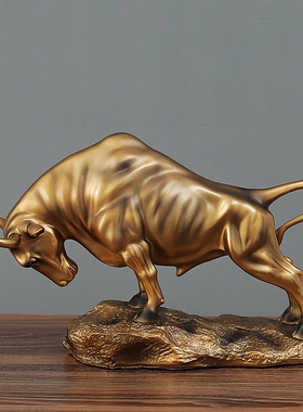 招财牛摆件创意家居办公室电视柜酒柜客厅玄关轻奢装饰品摆设礼物