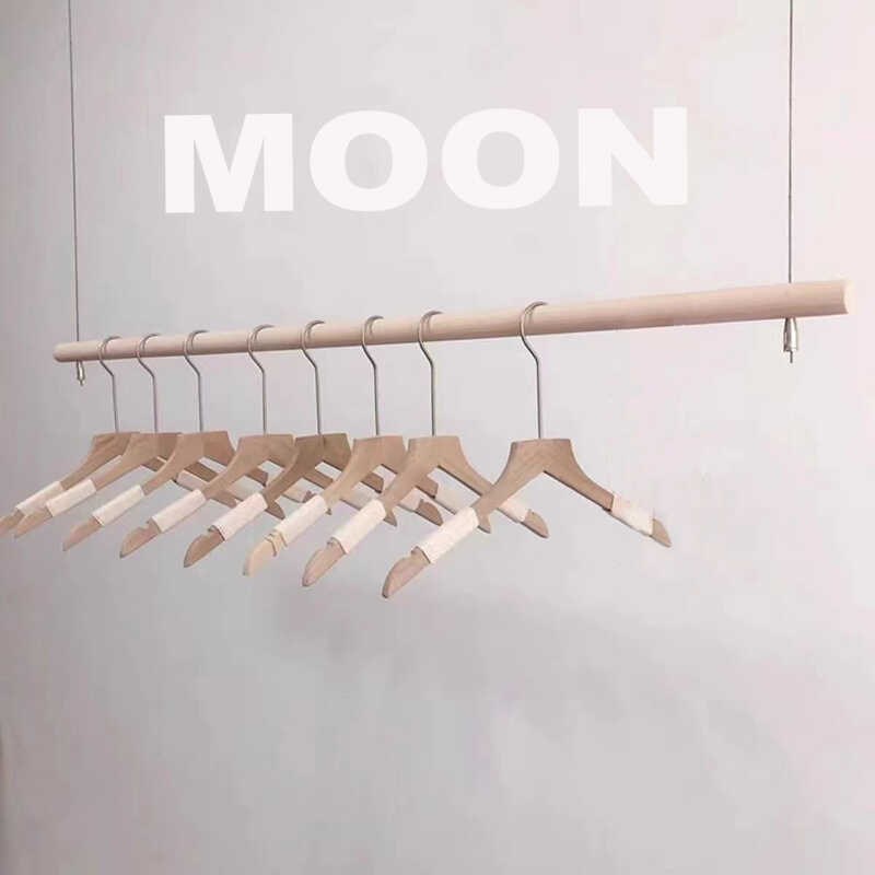 服装店展示架创意实木榉木吊架吊顶悬挂衣杆吊架女装简约吊杆实木