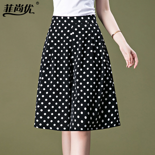 薄款 2023新款 宽松休闲五分裤 七分裤 雪纺波点裙裤 六分阔腿裤 女夏季