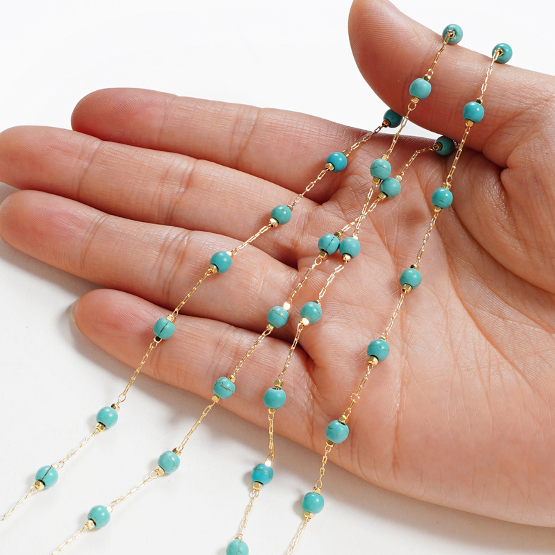 优质绿松石复古串珠近视老花太阳眼镜链子文艺装饰女品质防滑