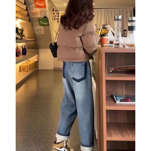 外穿宽松哈伦裤 时尚 秋冬加绒老爹裤 2025新款 孕妇牛仔裤 长裤 春秋款