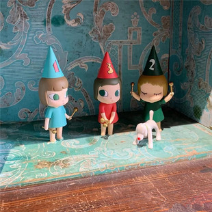 奈良美智小鼓手潮玩摆件网红圆形玻璃镜子贴墙桌面卡通存钱罐礼物