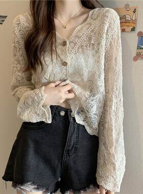 披肩夏季配吊带裙子外搭蕾丝开衫罩衫很仙的薄款防晒衣超仙女上衣