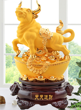 招财金牛摆件工艺品办公室生肖牛摆设家居装饰品十二生肖牛摆件