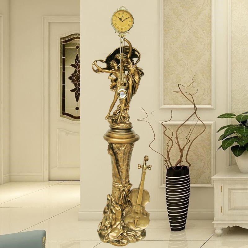 客厅落地钟电视旁边摆件欧式大钟表时尚工艺时钟装饰古典立式钟表