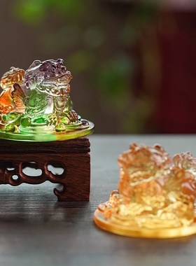 琉璃貔貅汽车摆件车载中控台高档大气上档次车内装饰品桌面摆件