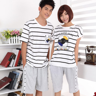 套装 女款 男女士短裤 男装 宽松家居服 夏季 运动大码 情侣睡衣纯棉短袖