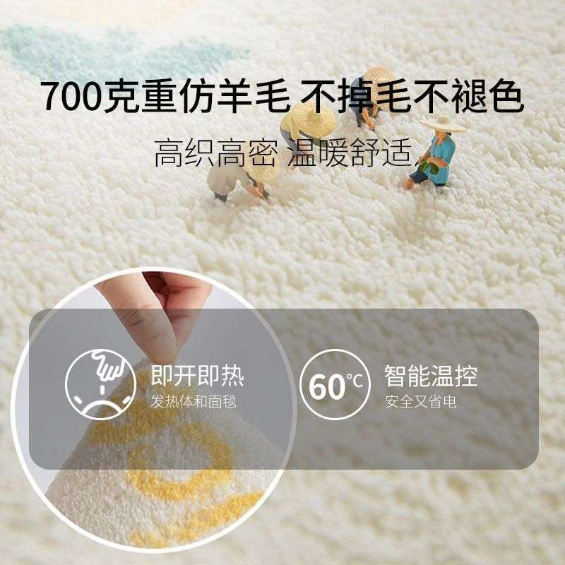 可拆洗石墨烯地暖垫碳晶电热地毯客厅电加热垫家用发热垫地热垫