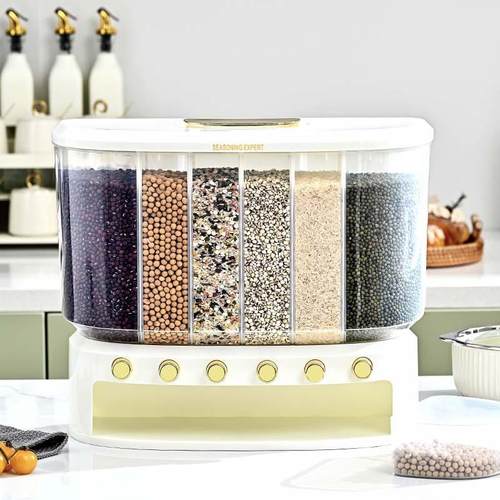 皖蒙大容量防虫防潮米缸米箱10KG分格新米桶家用储米桶杂粮桶