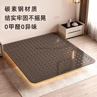 悬浮床无床头床架钢架简约碳素钢床架无甲醛床静音感应灯带铁床架