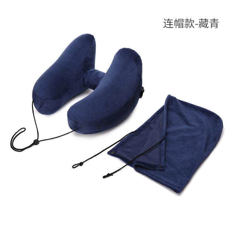 充气u型枕吹气旅行脖子护颈枕颈椎午休枕头长途便携飞机睡觉工厂