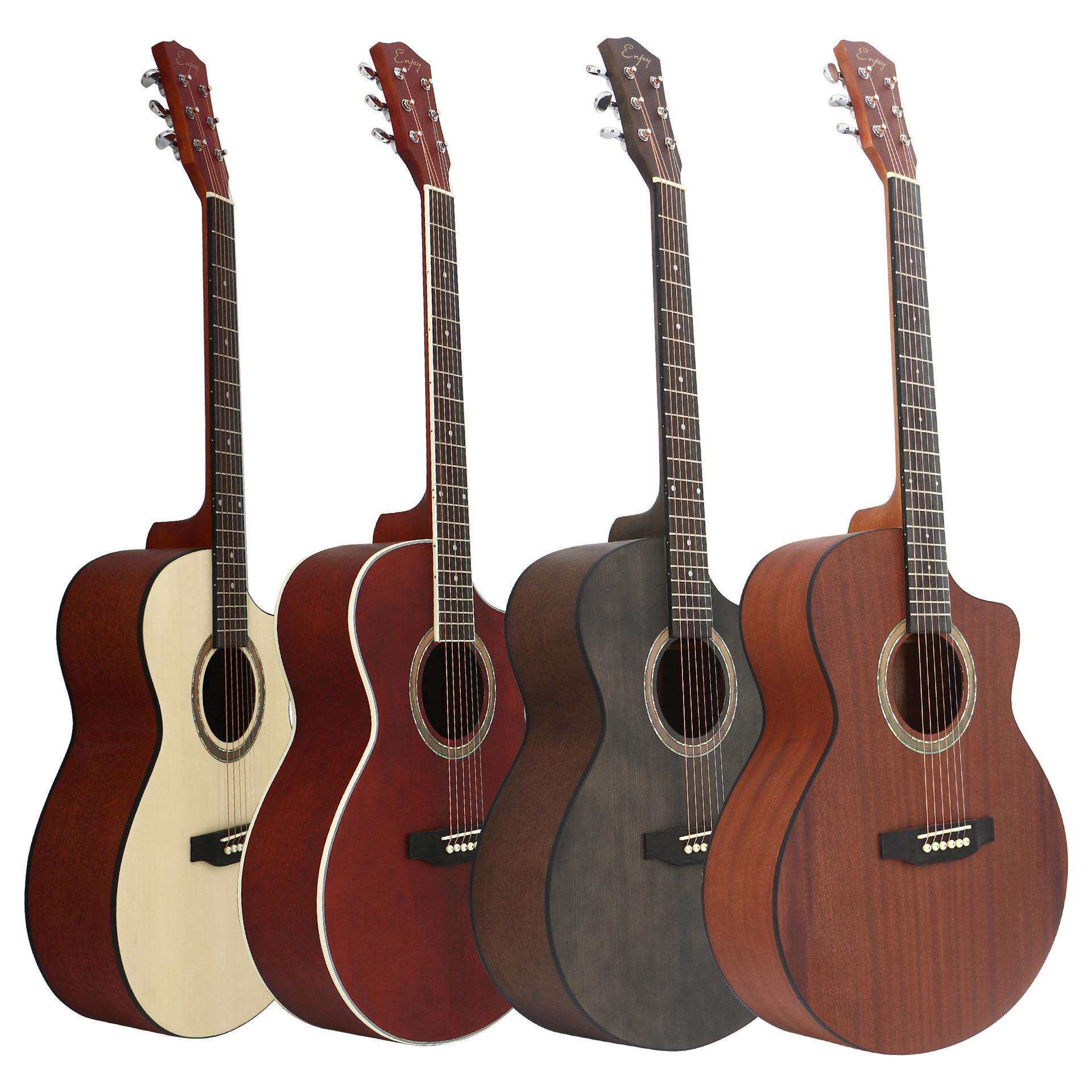 41寸缺角民谣吉他哑光全封闭准桃花芯面板C形琴颈木吉他厂家直销