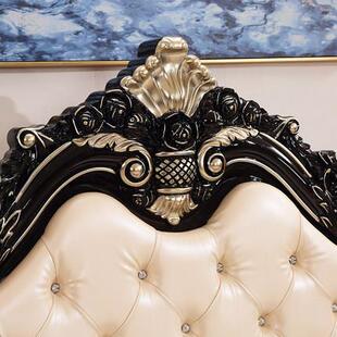 欧式床1.8米双人床主卧公主床现代简约白色床简欧实木储物高箱床