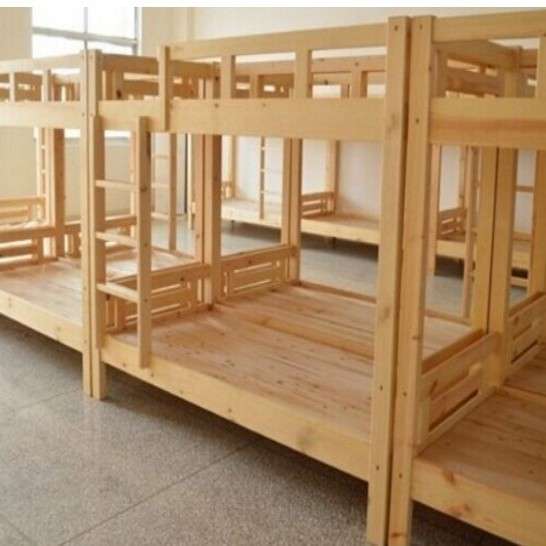 员工宿舍实木双层公寓床 寝室高低上下铺 旅社松木宿舍床