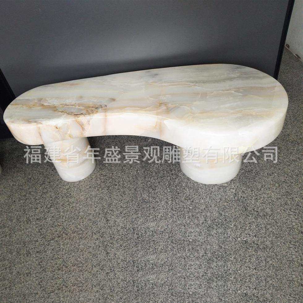 石雕椅子 家用大理石长凳子 室内异型石材雕刻家具