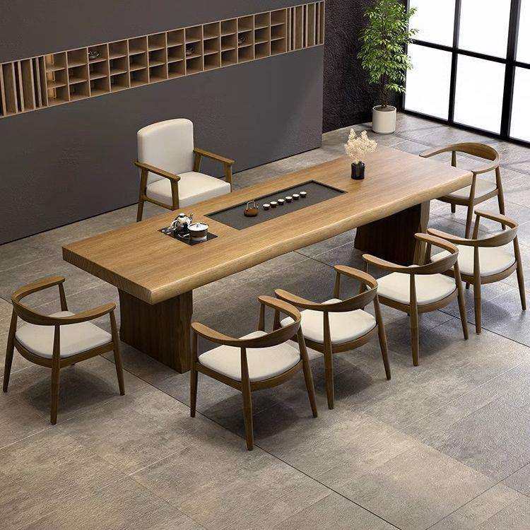 实木办公室大板茶桌简约家用茶台茶盘一体泡茶桌新中式茶桌椅组合,3C数码配件,USB灯,淘宝优惠券,粉丝福利购,淘宝优惠卷