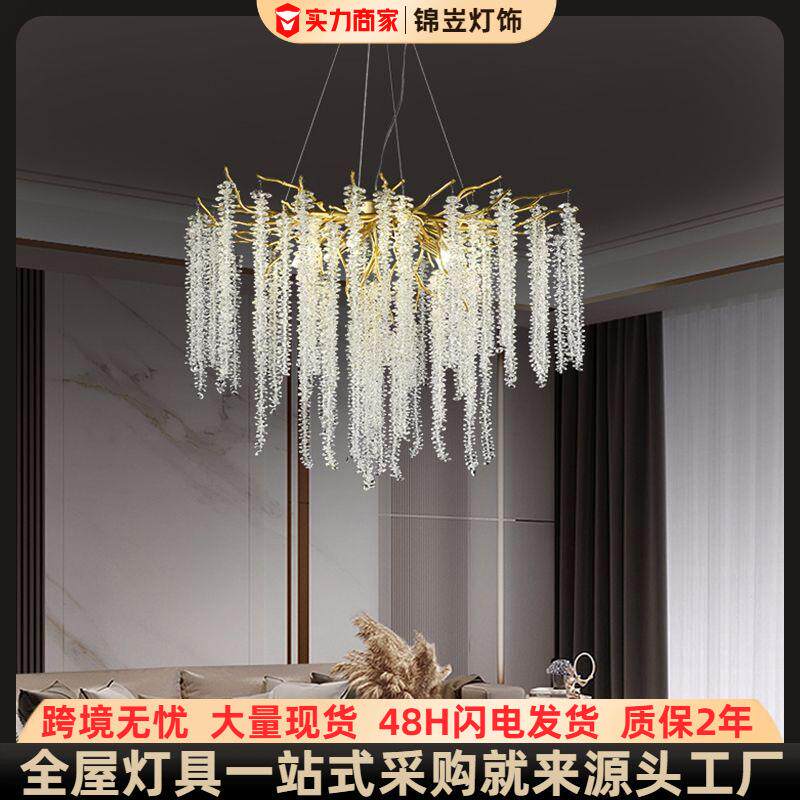 2025中山古镇灯饰/轻奢现代简约吊灯/新款酒店挂件北欧水晶婚庆灯