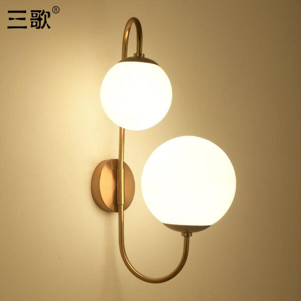 新款创意餐厅床头圆形客厅北欧壁灯墙壁灯玻璃球过道现代简约艺术