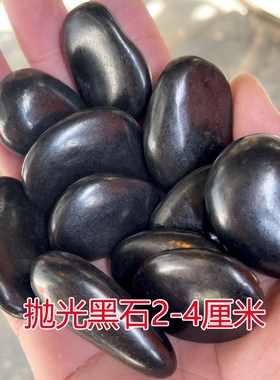 抛光黑色鹅卵石雨花石花盆铺面小黑D石子庭院造景园林铺路阳台装
