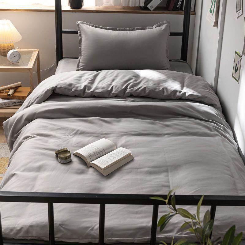 大学生宿舍e三件式床组纯色被套枕套寝室上下铺单人两件套床上用