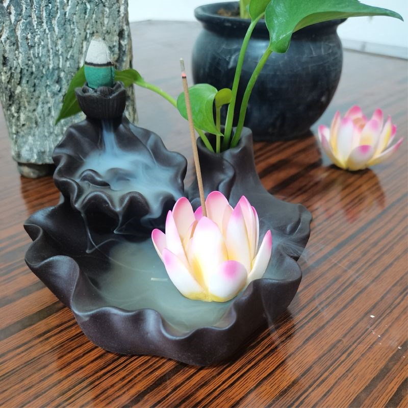 倒流香炉新款摆件l家用室内香插炉年轻人熏香紫砂炉创意桌面香倒