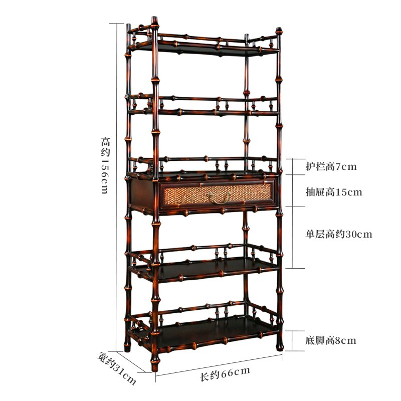 热销手工竹制f筇竹中式博古架展示柜置物架多层收纳架茶具书架储