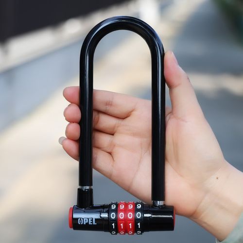 U型防盗密码锁 双插锁防雨w柜子玻璃门锁商铺门挂锁自行车锁密码