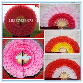 舞蹈扇道具演大花扇子表满秧歌扇子定做演子瓣表扇子双面舞蹈花瓣