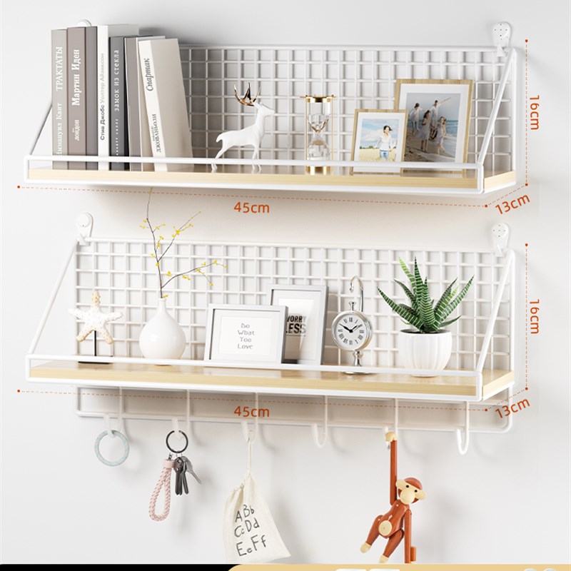 免打孔墙上置物架宿舍床头收纳神器壁挂寝K室好物墙面架子挂墙书