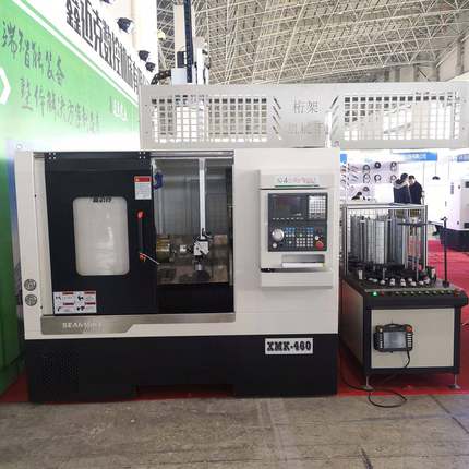 数控车床斜轨机床伺服刀塔全自动一体机上下料车铣复合多轴