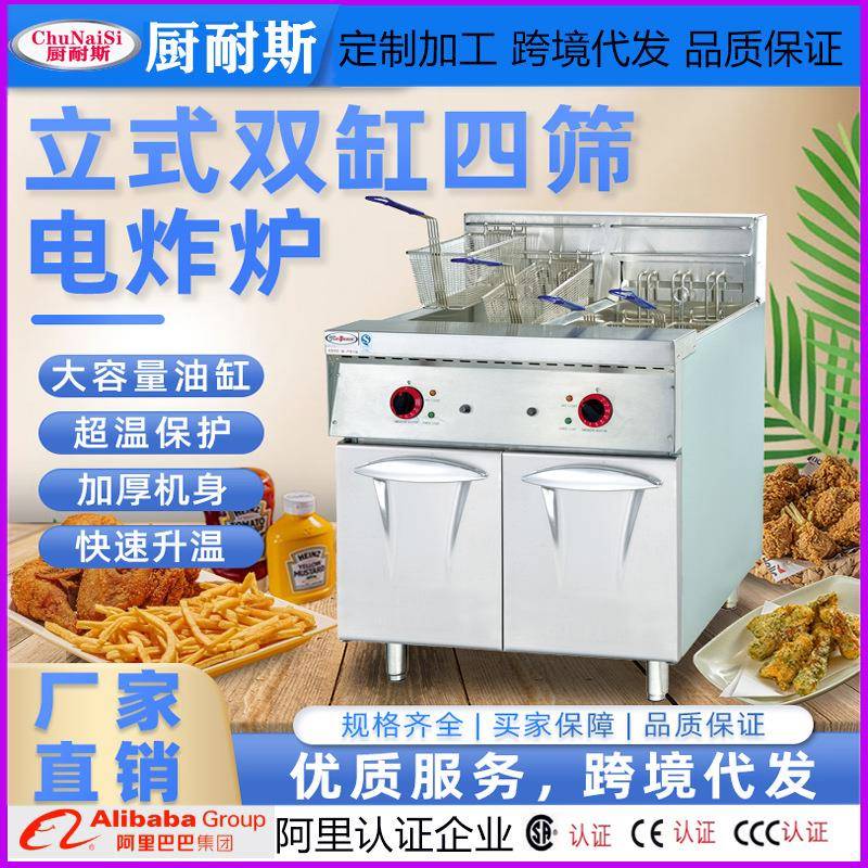 立式双缸电炸炉带计时器大油炸炉炸鸡鸭炉商用餐饮设备定制电炸炉