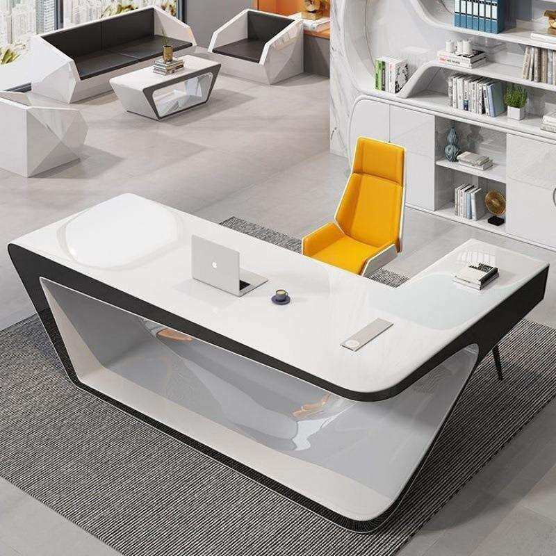 总经理桌桌办公简约感烤奢科技办公桌创意板桌经理老板漆总裁老板