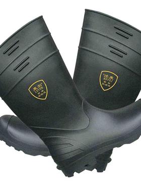 莱尔SM-8-99工矿靴劳保雨靴 中筒黑色防水工作防护靴耐油耐酸碱